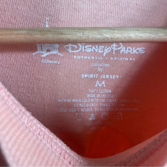 Disney Disneyland Parks Coral and Gold Glitter Spirit Jersey Long Sleeve - Picture 2 of 5